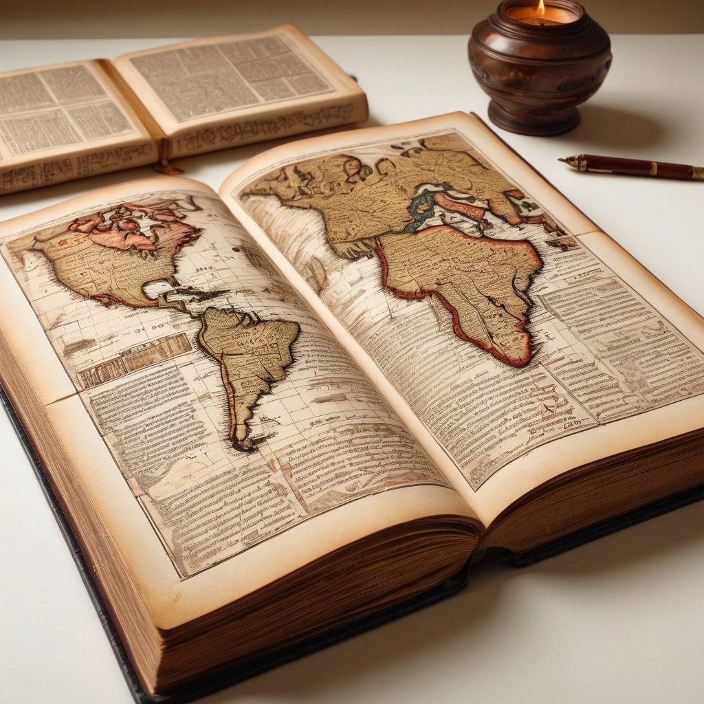 A majestic, open digital book with pages transforming into visually rich historical archives; ancient manuscripts, vintage photographs, and maps gracefully appearing from the digital glow. The background features a blend of warm sepia tones and faded textures. The concept should evoke a sense of discovery and the beauty of history. super-realistic, vibrant colors, white background.